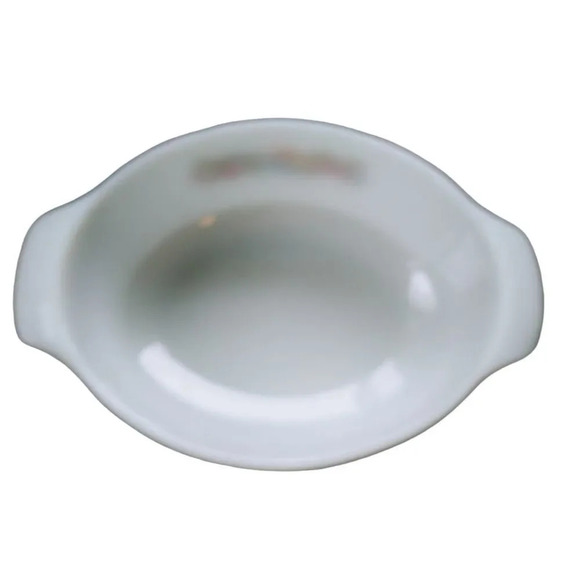 Anchor Hocking Milk Glass Casserole Dish Fruit Theme 1.5 Quart Oval - Picture 5 of 9